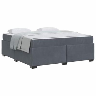 Bedframe met matras met matras Donkergrijs 180 x 200 cm Fluweel
