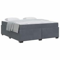 Bedframe met matras met matras Donkergrijs 180 x 200 cm Fluweel - thumbnail