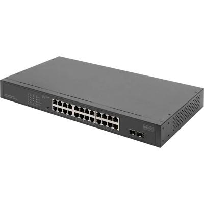 Digitus DN-95348-2 19 netwerk switch 24 + 2 poorten 10 / 100 / 1000 MBit/s PoE-functie Digitus DN-95348-2 19 netwerk switch 24 + 2 poorten 10 / 100 / 1000 MBit/s PoE-functie