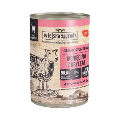 WIEJSKA ZAGRODA Lamb with krill - nat kattenvoer - 400g