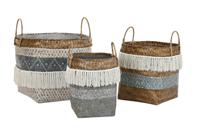 Mandenset DKD Home Decor 49 x 49 x 57 cm Bamboe Boho - thumbnail