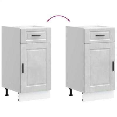 Keuken onderkast "Porto" bewerkt hout betongrijs