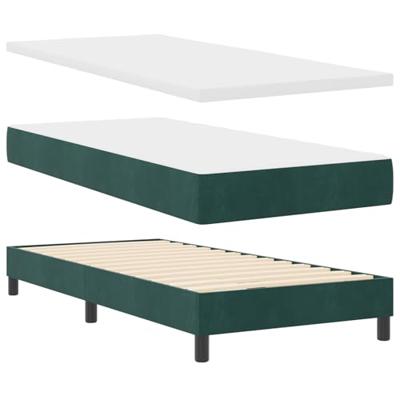 Boxspringbed met matras en LED fluweel donkergroen 80x200 cm