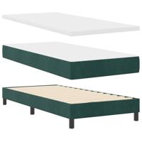 Boxspringbed met matras en LED fluweel donkergroen 80x200 cm - thumbnail