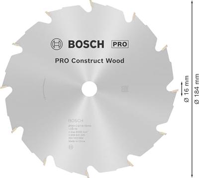 Bosch Accessoires Cirkelzaagblad Construct Wood 184 x 16 x 2,6 mm, 12 1st - 2608641200 Bosch Accessoires Cirkelzaagblad Construct Wood 184 x 16 x 2,6 mm, 12 1st - 2608641200