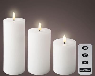 Lumineo ledkaars met afstandsbediending set van 3 wit