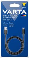 Varta Speed USB Type C laad- en datakabel (geschikt voor USB Type C, compatibel met apparaten zoals Macbook Pro, Samsung Galaxy,- Snellaadkabel synchronisatiekabel USB Type C kabel - lengte: 1 m) - thumbnail