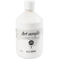 Creativ Company Acryl verf, semi-glanzend, dekkend, wit, 500 ml/ 1 fles - thumbnail
