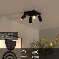 Lucide CLUBS - Plafondspot - 4xGU10 - Zwart - thumbnail