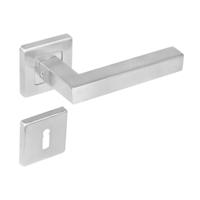 Intersteel Deurkruk Vierkant op vierkant rozet dubbel geveerd met sleutelrozetten - RVS - thumbnail