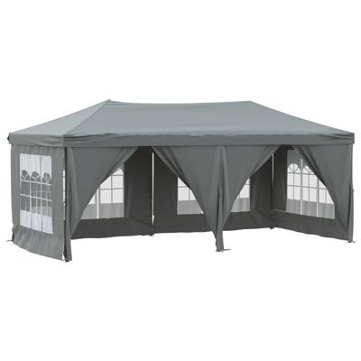 VidaXL Partytent inklapbaar met zijwanden 3x6 m antracietkleurig