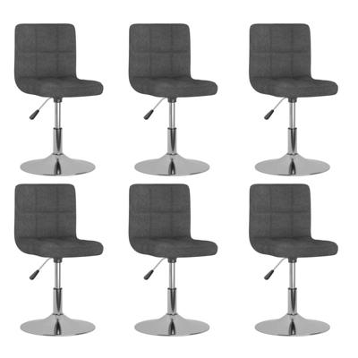 Eetkamerstoelen 6 st draaibaar stof donkergrijs Eetkamerstoelen 6 st draaibaar stof donkergrijs