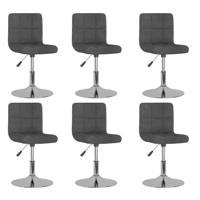 Eetkamerstoelen 6 st draaibaar stof donkergrijs - thumbnail