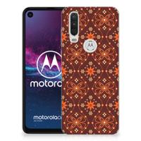 Motorola One Action TPU bumper Batik Brown - thumbnail