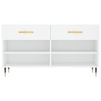 VidaXL Schoenenbank 102x35x55 cm bewerkt hout wit - thumbnail