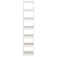 Boekenkast/kamerscherm 40x30x199 cm massief grenenhout wit - thumbnail