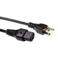 ACT AK5063 Netsnoer USA Stekker male | C13 IEC Lock | Zwart | 2 meter - thumbnail