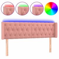 Hoofdbord LED 163x16x78/88 cm fluweel roze - thumbnail