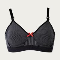 BB Voedingsbh / Zwangerschapsbh Fast Food Stripe Zwart - thumbnail