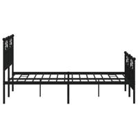 Bedframe met hoofd- en voeteneinde metaal zwart 120x200 cm - thumbnail