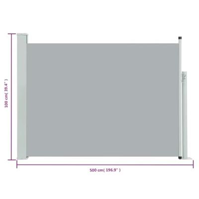 VidaXL Tuinscherm uittrekbaar 100x500 cm grijs