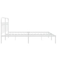 Bedframe met hoofdbord metaal wit 183x213 cm - thumbnail