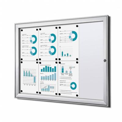 Vitrinebord Quantore luxe 8x A4 B1 gecertificeerd zilver Vitrinebord Quantore luxe 8x A4 B1 gecertificeerd zilver