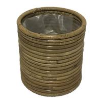 Pot Rond Streep Grey - 14x18 cm Van der Leeden - Van der leeden - thumbnail