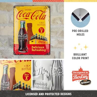 Wandbord Coca Cola Yellow in Bottles