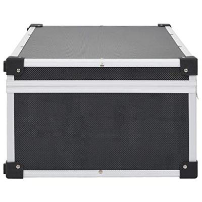 VidaXL Cd-koffer voor 80 cd&apos;s aluminium abs zwart - thumbnail