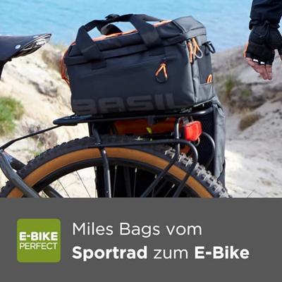 Basil miles tarpaulin - dubbele fietstas, waterdicht, 34l, zwart/oranje - thumbnail