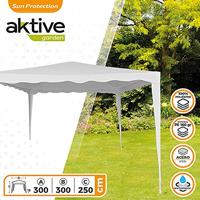 Tuinhuisje Aktive 300 x 250 x 300 cm Staal Wit Plastic - thumbnail