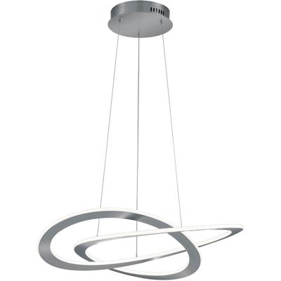 LED Hanglamp 52W - Dimbaar Warm Wit 3000K - Mat Nikkel Aluminium