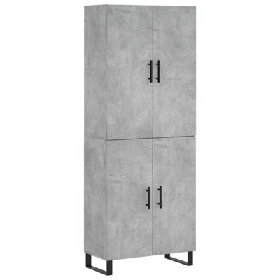 Hoge kast 69,5x34x180 cm bewerkt hout betongrijs