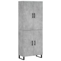 Hoge kast 69,5x34x180 cm bewerkt hout betongrijs - thumbnail