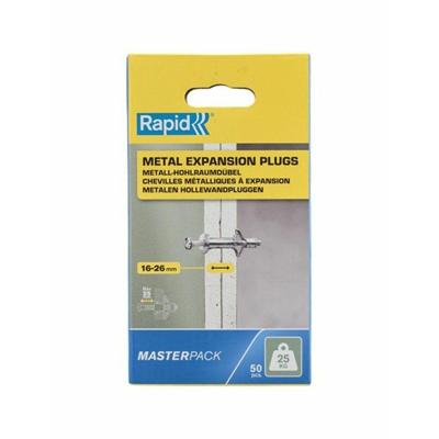 RAPID - Metalen expansieankers voor gipsplaat 16-26 mm | Verpakking van 50 | Maximale belasting 25 kg | - (5001561)