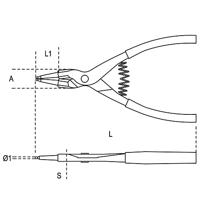 Beta Borgveertangen, uitwendig rechte punten PVC handgreep 1036 140X09 - 010360013 - thumbnail