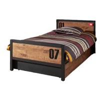 Vipack bed Alex met rolbed/opberglade - bruin/zwart - Leen Bakker - thumbnail