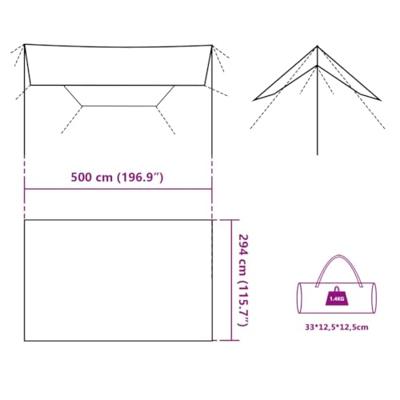 VidaXL Kampeerluifel waterdicht 500x294 cm grijs en oranje