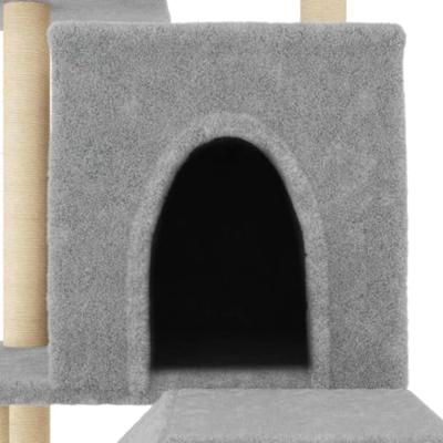 Kattenmeubel met sisal krabpalen 110,5 cm lichtgrijs - thumbnail
