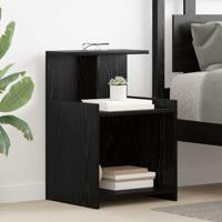 Nachtkastje 2 pcs Zwart eiken 40 x 35 x 60 cm Bewerkt hout - thumbnail