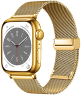 Milanese bandje met vouwbare magneetsluiting - Goud - Geschikt voor Apple Watch 44mm / 45mm / 46mm / 49mm - thumbnail