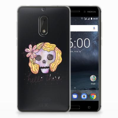 Silicone Back Case Nokia 6 Boho Skull