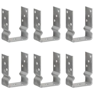 VidaXL Grondankers 6 st 10x6x15 cm gegalvaniseerd staal zilverkleurig VidaXL Grondankers 6 st 10x6x15 cm gegalvaniseerd staal zilverkleurig