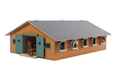 Kids GLOBE paardenstal hout met 9 paardenboxen 1:32 Kids GLOBE paardenstal hout met 9 paardenboxen 1:32