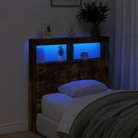 Hoofdbordkast met LED-verlichting 100x17x102 cm gerookt eiken - thumbnail