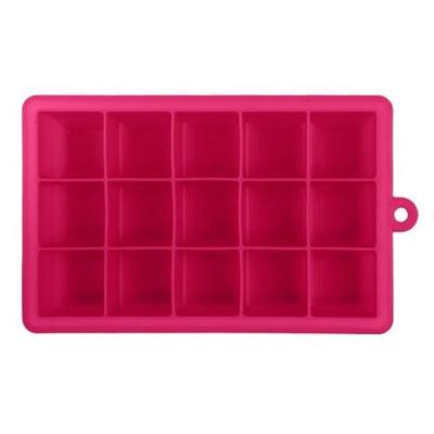 15 rasters DIY grote ijs kubus schimmel vierkante vorm siliconen ijs lade fruit ijs maker (Rose rood)
