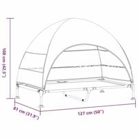 VidaXL Verhoogd hondenbed zilvergrijs 127 x 81 x 108 cm stof en staal - thumbnail