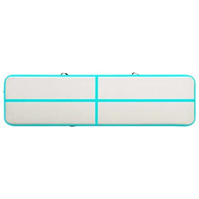 VidaXL Gymnastiekmat met pomp opblaasbaar 800x100x20 cm pvc groen