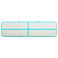 VidaXL Gymnastiekmat met pomp opblaasbaar 700x100x20 cm pvc groen - thumbnail